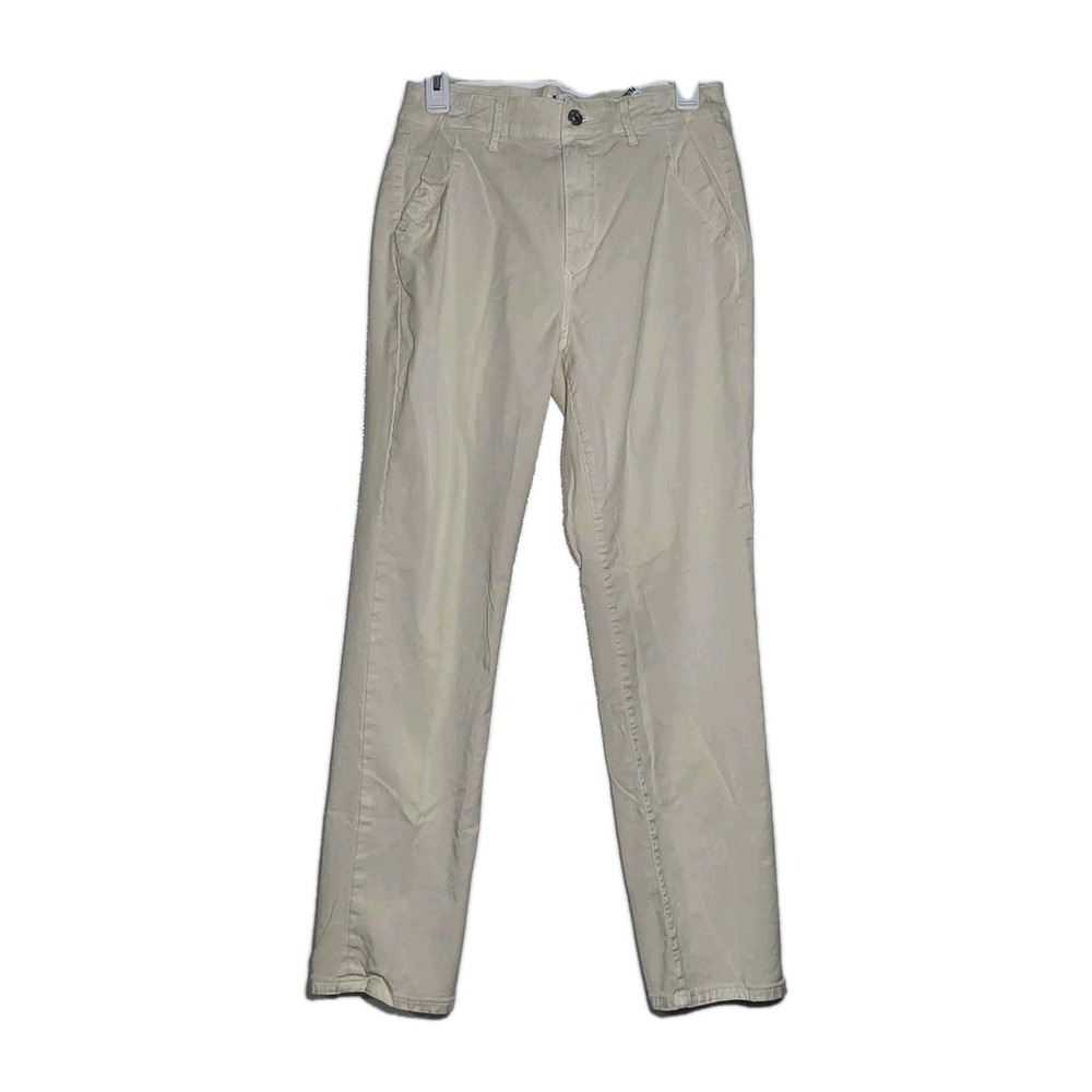 👖 PAIGE Lyocell Blend Straight Leg Pants Women's 27 Beige Classic 👖